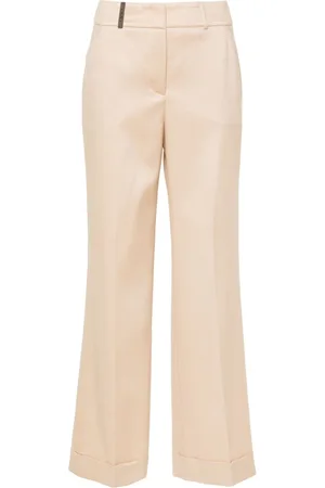 PESERICO SIGN Straight-leg flannel trousers