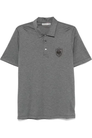 CANALI Logo-patch polo shirt