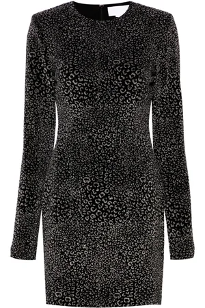 GENNY Animalier velvet mini dress