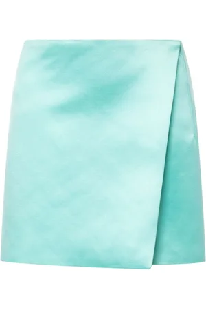 Serafini Asymmetric satin miniskirt