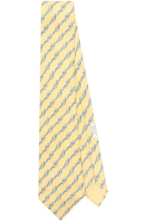 Hermès 2000s belt-print silk tie