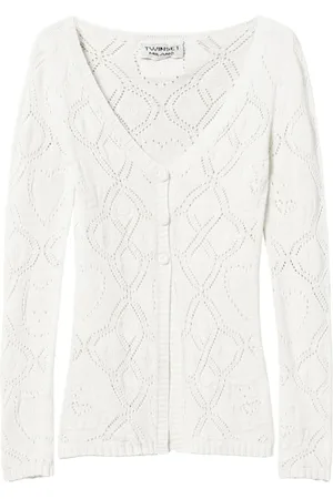 Twin-Set Pointelle-knit cardigan
