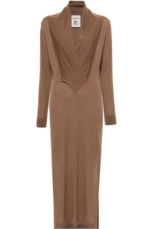 SEMICOUTURE Logo-embroidered midi dress