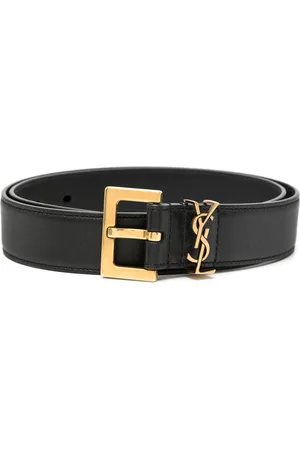 Saint Laurent Cassandre-plaque leather belt