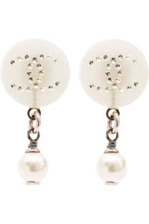 CHANEL 2012 CC faux-pearl drop earrings