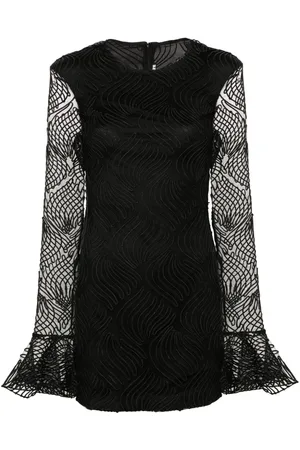 ROTATE Shiny flounce mini dress