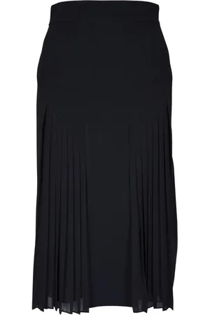 AKRIS Plisse-insets double-face pencil skirt