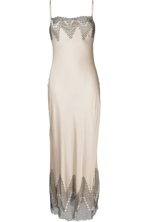 CARINE GILSON Calais-Caudry lace silk gown