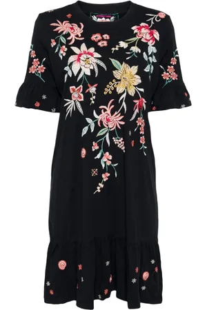 JOHNNY WAS Ruffle-sleeve knit dress
