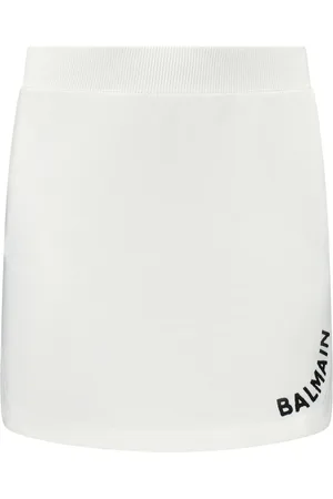 Balmain Logo-intarsia skirt