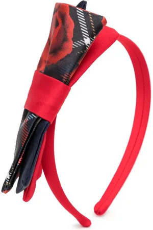 PATACHOU Tartan bow silk headband