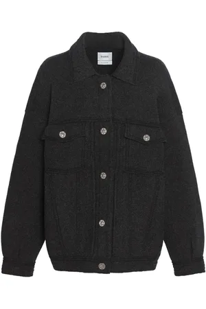 Barrie Contrast-stitching denim-effect jacket
