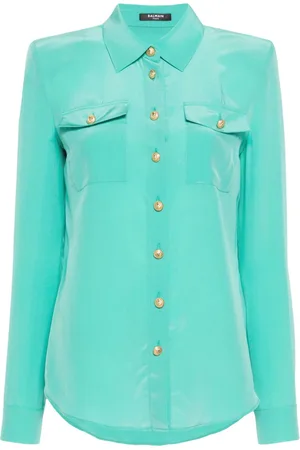 Balmain Golden-buttons crepe shirt
