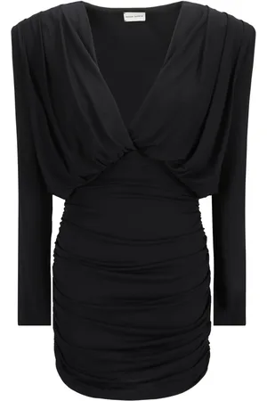 MAGDA BUTRYM Plunge-neck draped mini dress