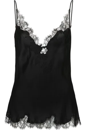 CARINE GILSON Lace-trim silk camisole