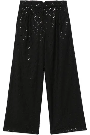 ROTATE Sequinned wide-leg trousers