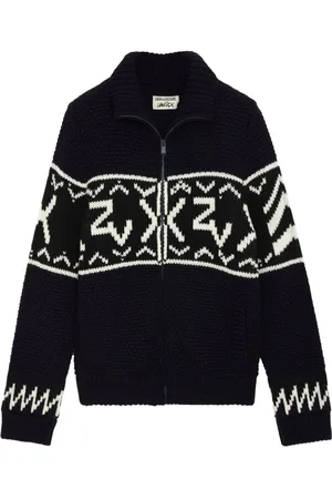 Zadig & Voltaire Christophe intarsia-knit logo cardigan