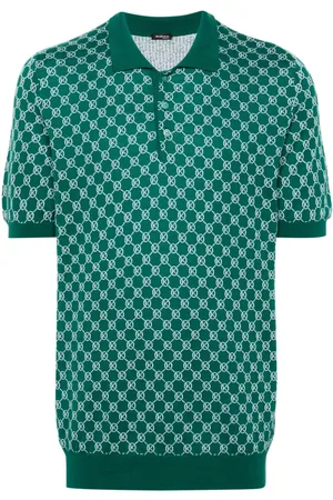 Kiton Monogram-pattern knitted polo shirt