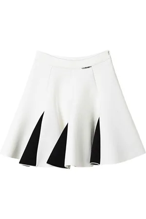 Twin-Set Two-tone scuba skirt