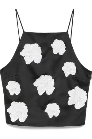 ROTATE Flower satin top