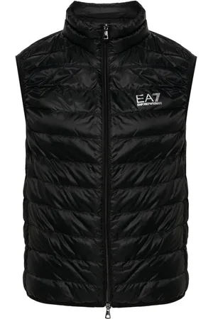 EA7 Logo-print padded gilet