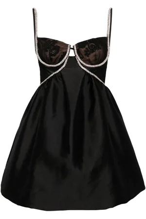 Self-Portrait Diamante taffeta mini dress