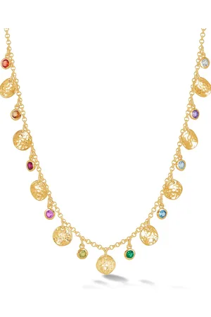 Dower and Hall Hammered disc and gemstone array necklace