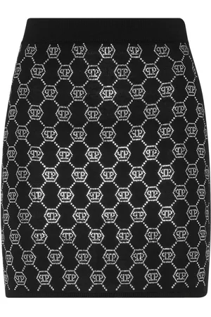 Philipp Plein Monogram knitted skirt