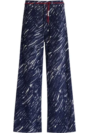 Marni Abstract-pattern print wide-leg jeans