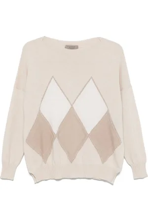 D.EXTERIOR Argyle-check sweater