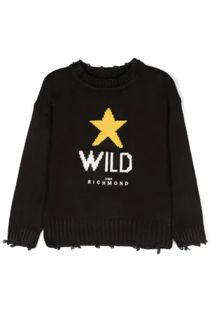 John Richmond Intarsia-knit logo jumper