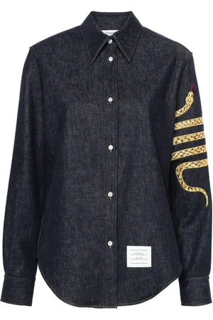 Thom Browne Snake 4-Bar denim shirt