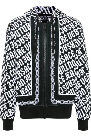 VERSACE Zip-up cotton hoodie