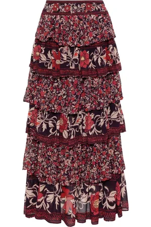 Farm Rio Chelsea garden ruffle maxi skirt