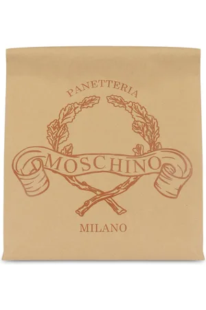 Moschino Logo-print paper clutch bag