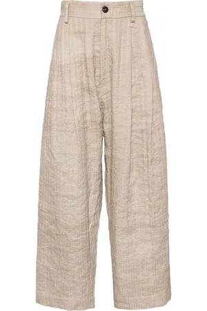 ZIGGY CHEN Stripe pattern wide-leg trousers