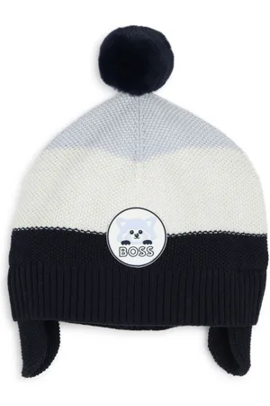 HUGO BOSS Logo-patch knitted beanie