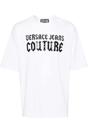 VERSACE Logo-embossed cotton T-shirt