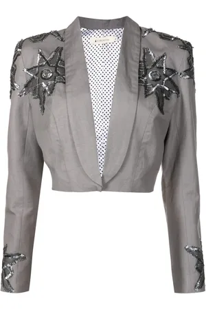 Lethicia Bronstein Hepburn star-appliqué linen blazer