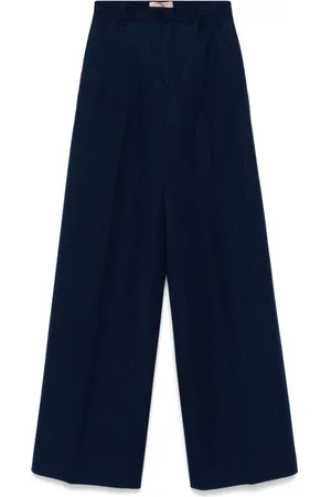 Twin-Set Pinstripe wide-leg trousers