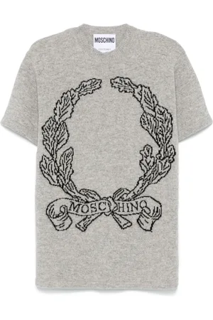 Moschino Logo-intarsia knitted top
