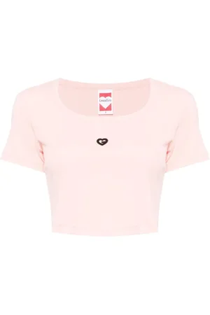 Ground Zero Logo-embroidered cropped T-shirt