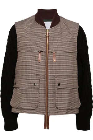Kolor Houndstooth cable-knitted jacket
