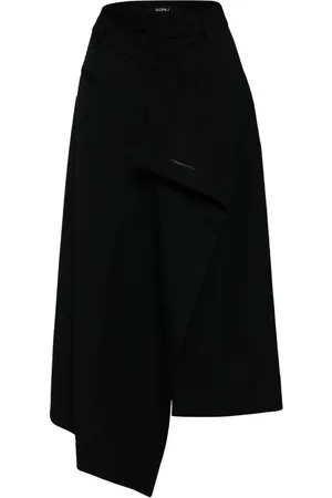 GOEN.J Asymmetric draped midi skirt