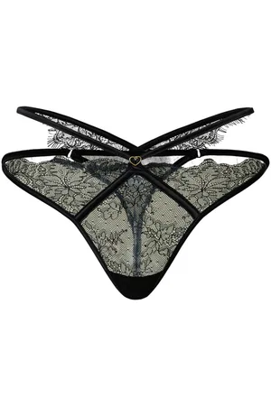 Twin-Set Lace-overlay g-string thongs