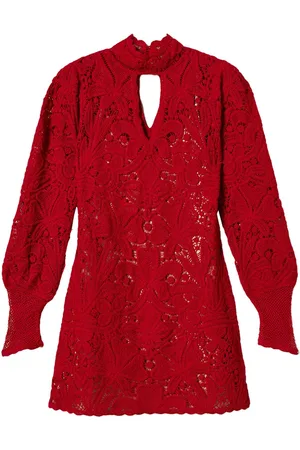 Twin-Set Floral crochet mini dress