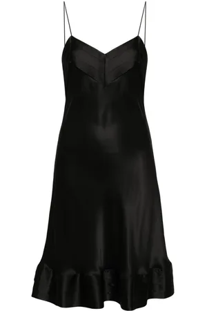 CARINE GILSON Pleated silk slip dress