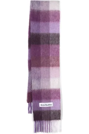 Acne Studios Logo-patch checked scarf