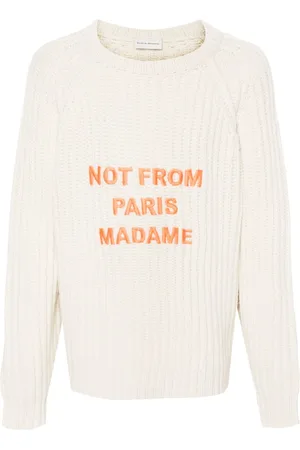 Drôle de Monsieur Le Maille Tressée Slogan jumper