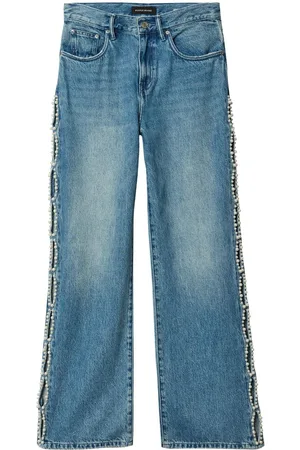 Purple Brand Pearl-embellished cut-out jeans